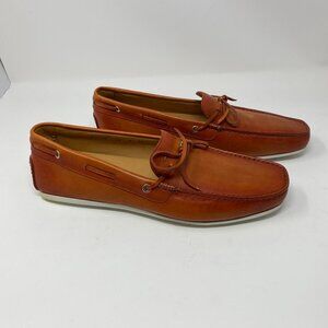 NEW santoni leather slip on loafers